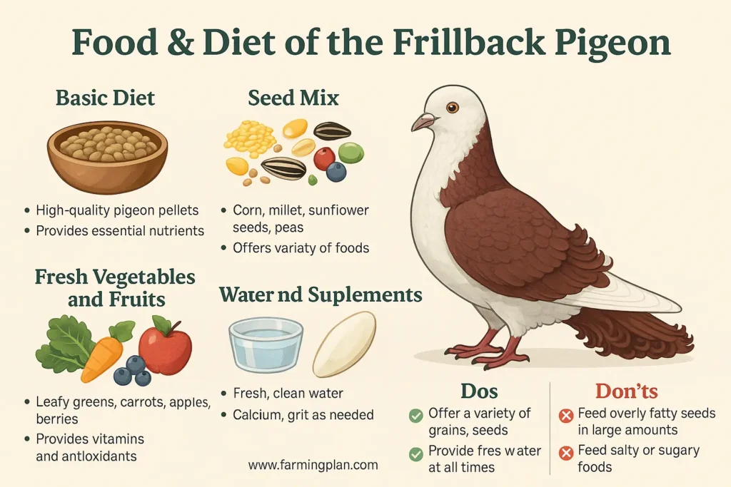 Food & Diet of the Frillback Pigeon