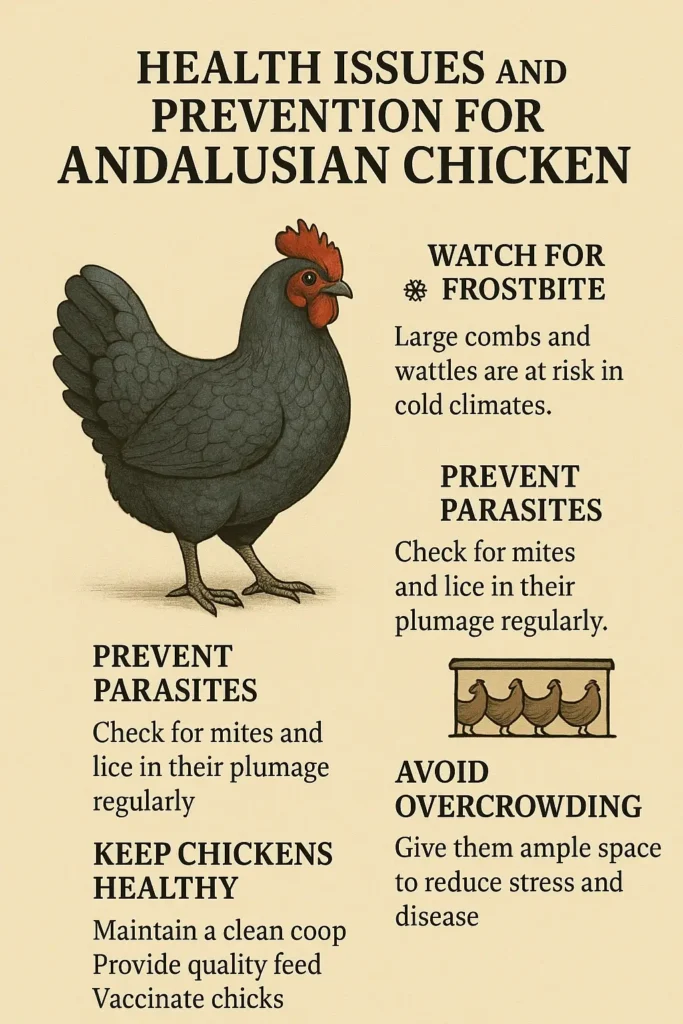 health issues & prevention for andalusian chicken