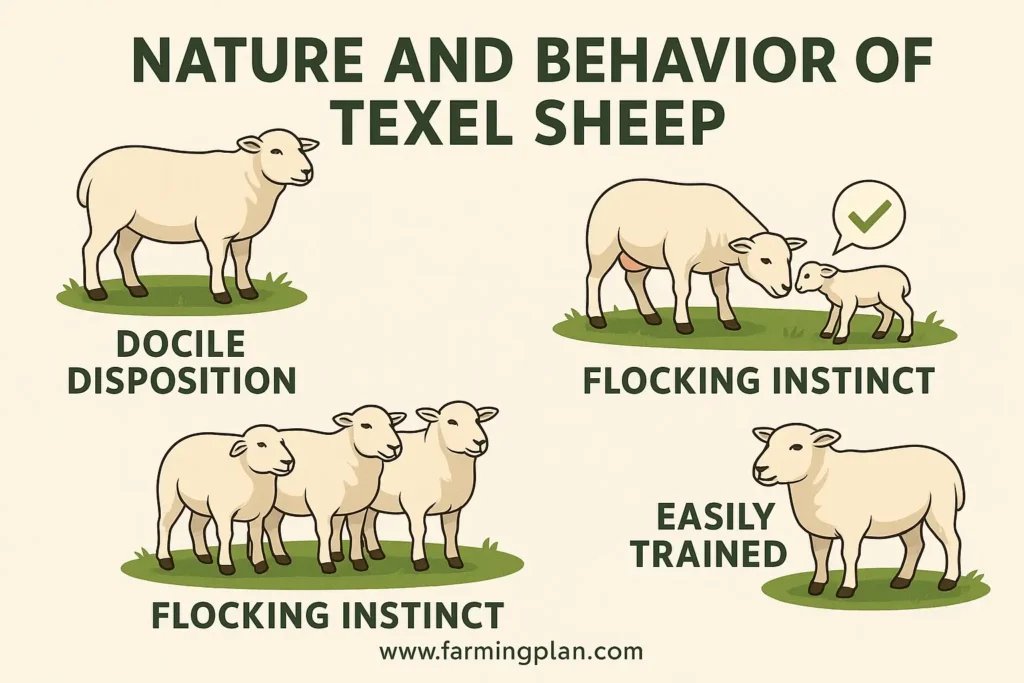 Nature and Behavior of Texel Sheep