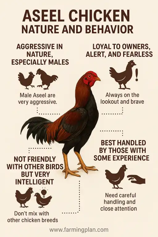 nature and behavior of aseel chicken