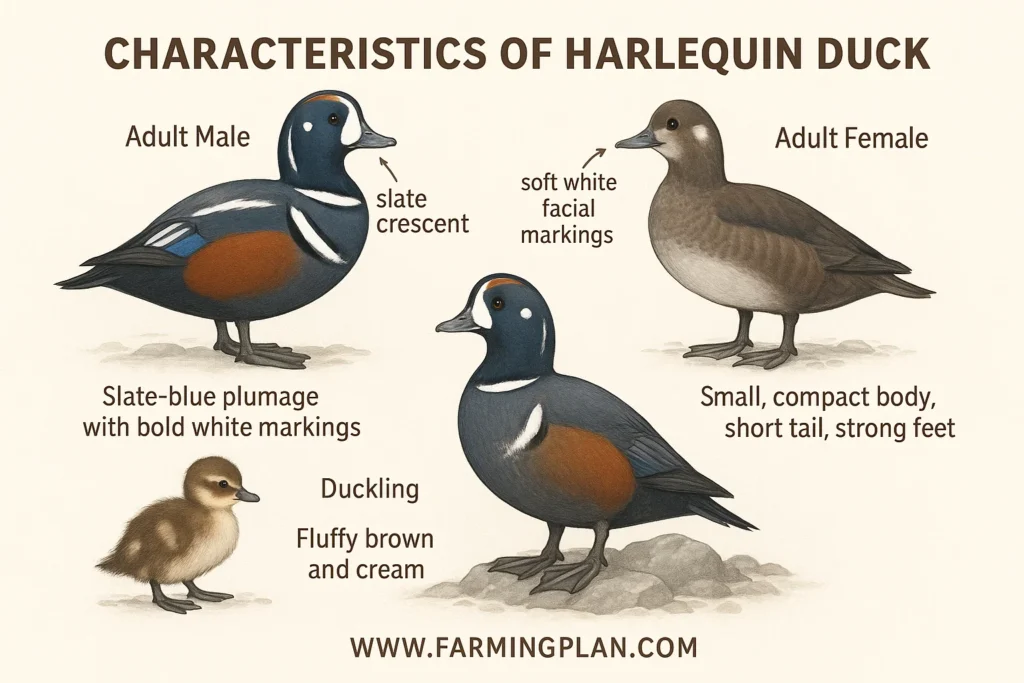 characteristics of harlequin duck