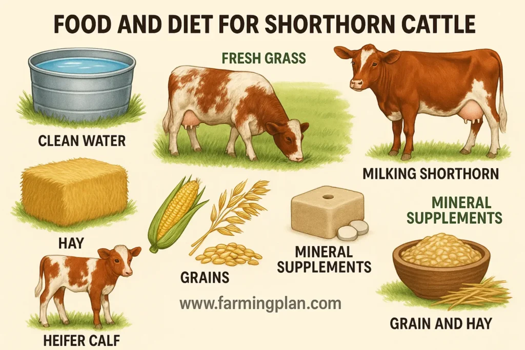 food and diet for shorthorn cattle