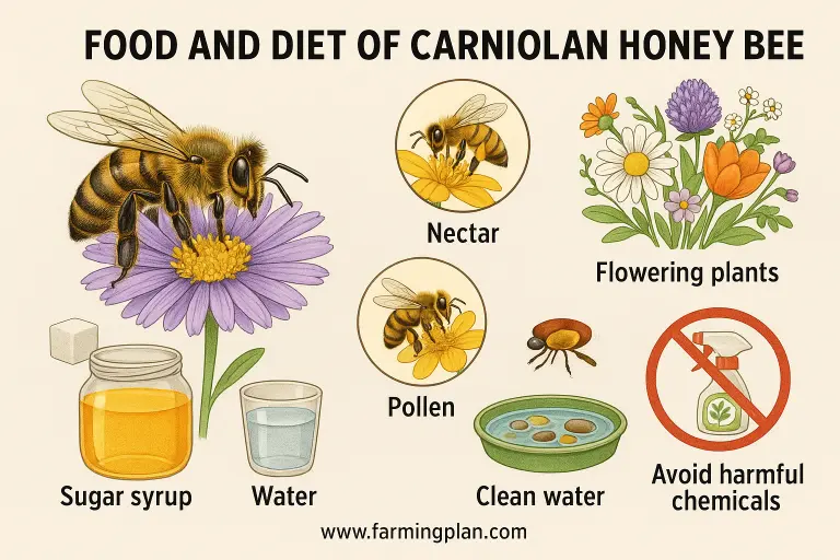food and diet of carniolan honey bee