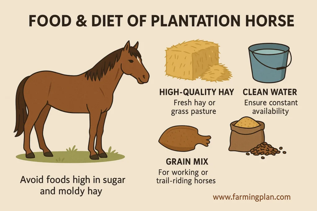 food & diet of plantation horse
