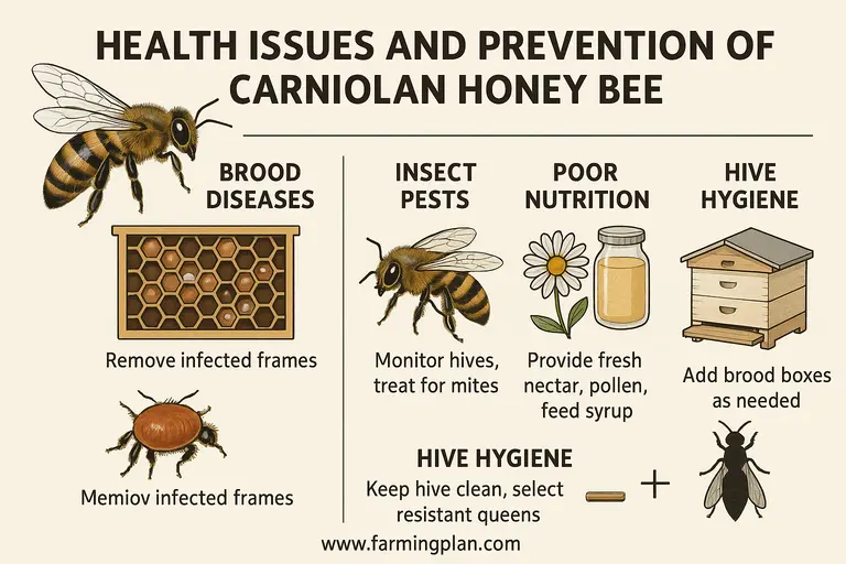 health issues and prevention of carniolan honey bee
