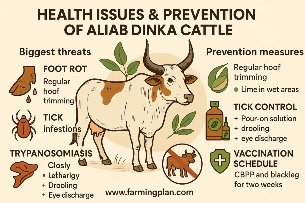 health issues & prevention of aliab dinka cattle