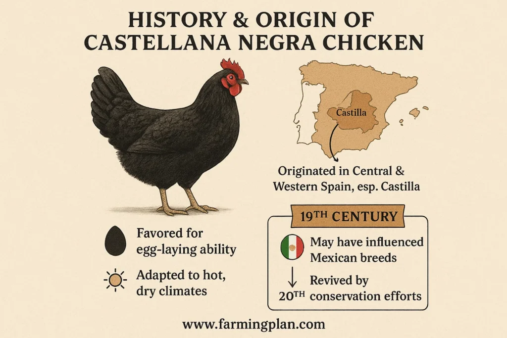 history & origin of castellana negra chicken