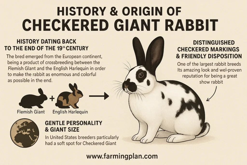 history & origin of checkered giant rabbit