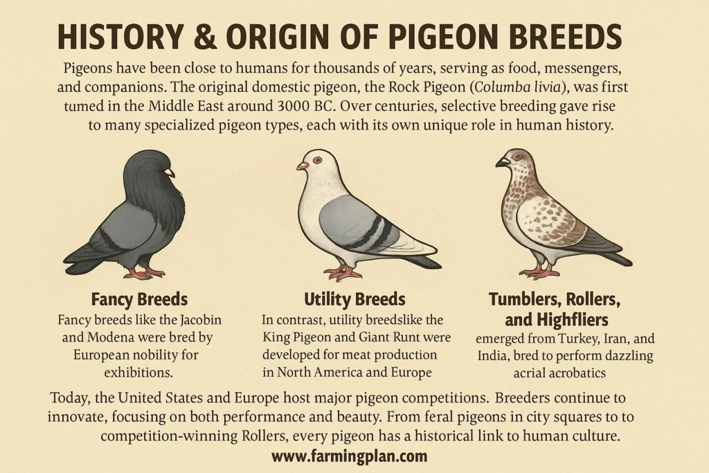 history & origin of pigeon breeds