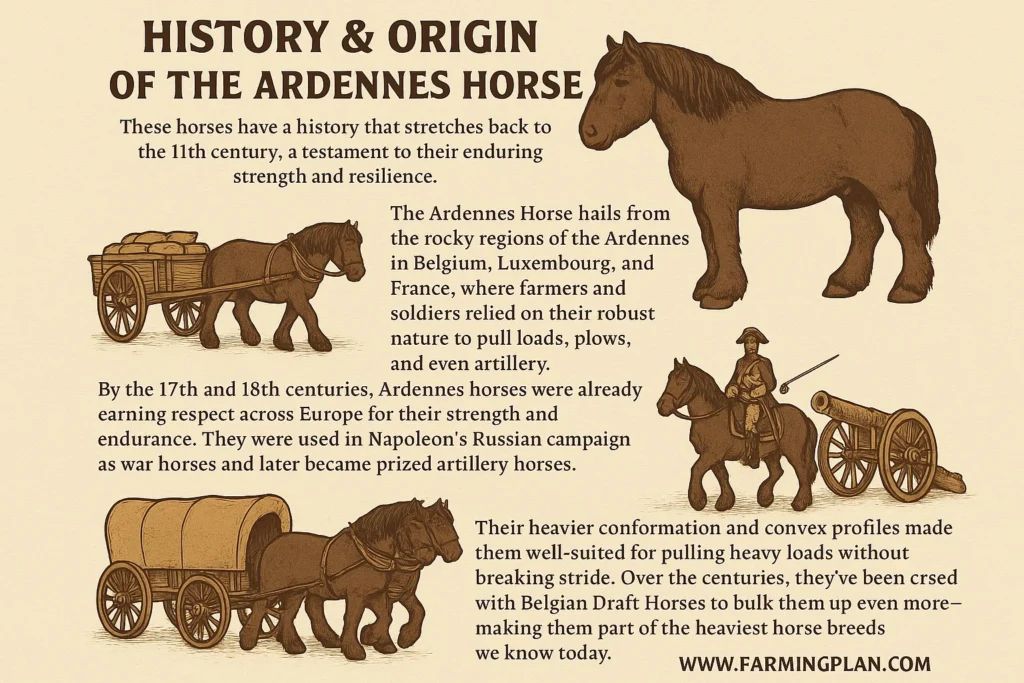 history & origin of the ardennes horse
