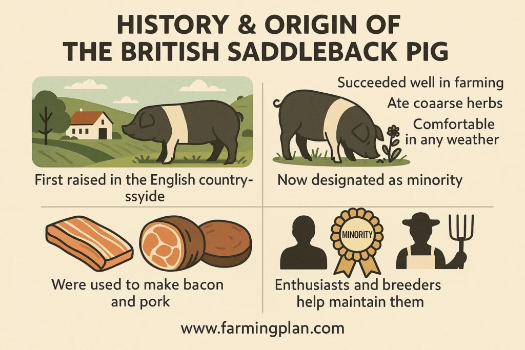 history & origin of the british saddleback pig