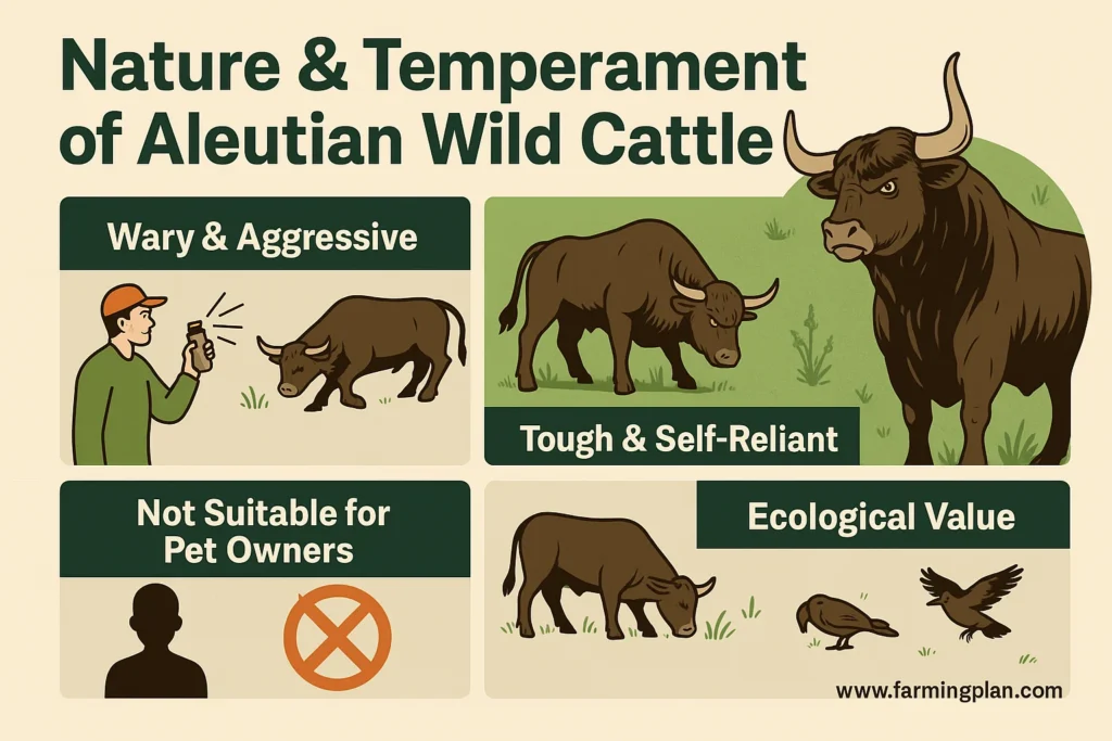 nature & temperament of aleutian wild cattle