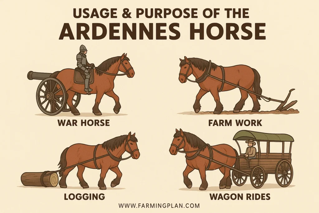 usage & purpose of the ardennes horse
